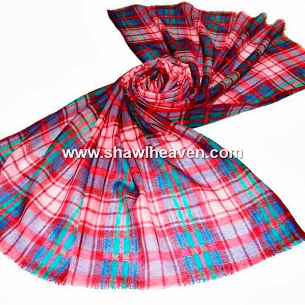 Scottish check,plaid cashmere stole scarf manufacturer @shawlheaven